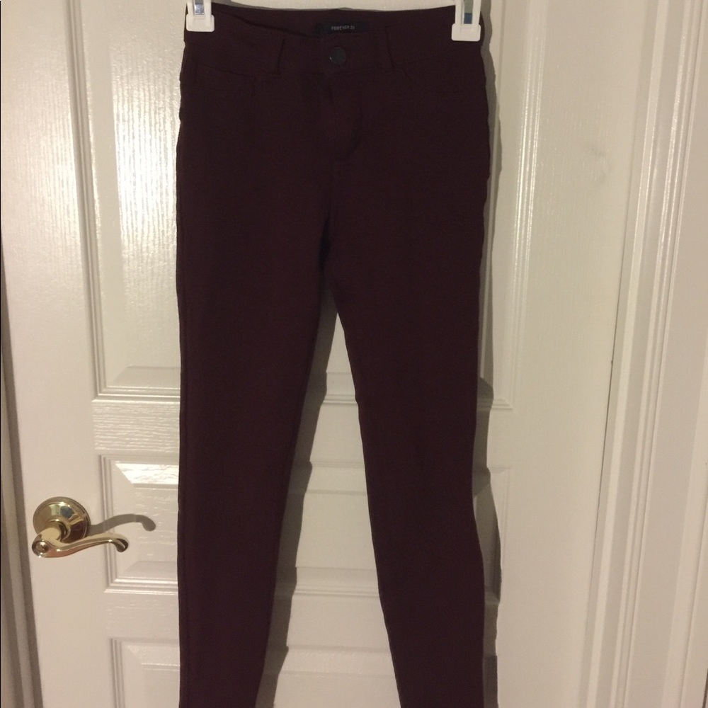High Waisted Maroon Jeggings